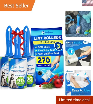 #ad Extra Sticky Lint Roller Value Pack 270 Easy Peel Sheets for Pet Hair Removal $22.99