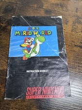 SNES Super Nintendo Super Mario World With Manual & Dust Cover Tested Working