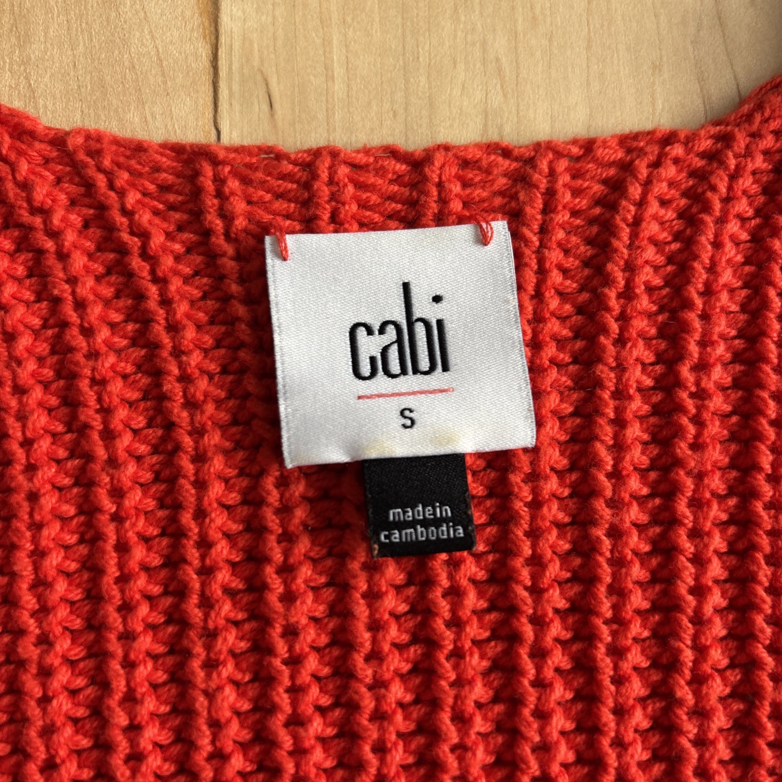 Cabi Ruby Pullover Knit Top Size small Red Orange… - image 2
