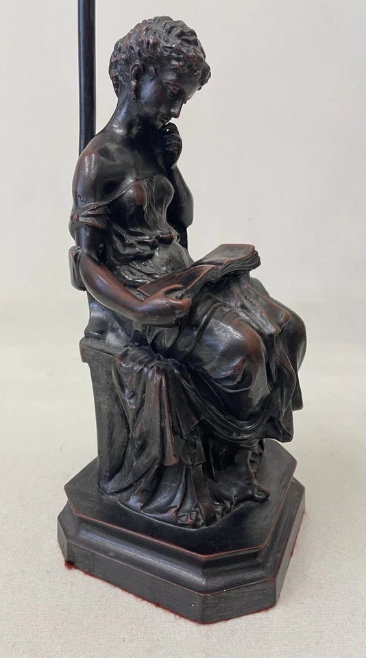 Art Nouveau Style Table Lamp With Bronze Effect (for parts only) - Image 2 of 4