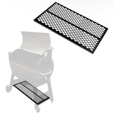 Pellet Grill Storage Shelf with Traeger 780 and Traeger Ironwood 885 - Black