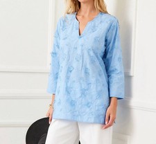 Karen Kane 3/4 Sleeve Embroidered Tunic Size XS