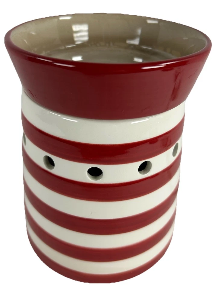 Calentador de cera Scentsy Candy Shoppe rojo blanco caña rayas 2009 Navidad Foto 4 de 4