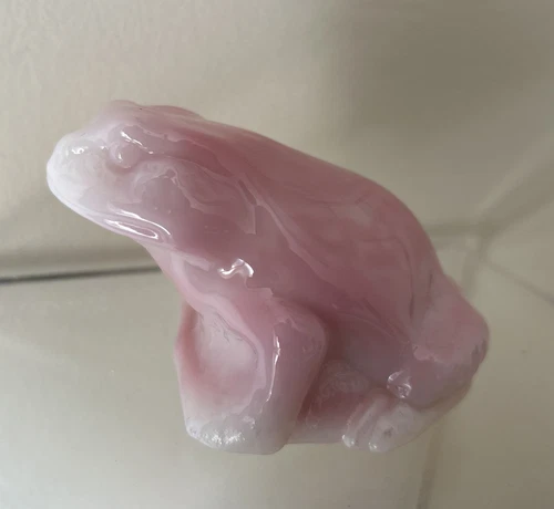 Fenton Art Glass - Rosalene Pink Glossy Frog Figurine