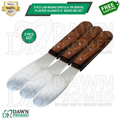 3 Pcs Lab Mixing Spatula 11R Dental Plaster Alginate 8'' Modeling German Grade