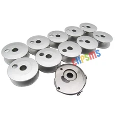 BOBBIN CASE & ALUMINUM BOBBINS FOR JUKI LUH-521 LUH-526 LUH-527 LU-1565 YAKUMO