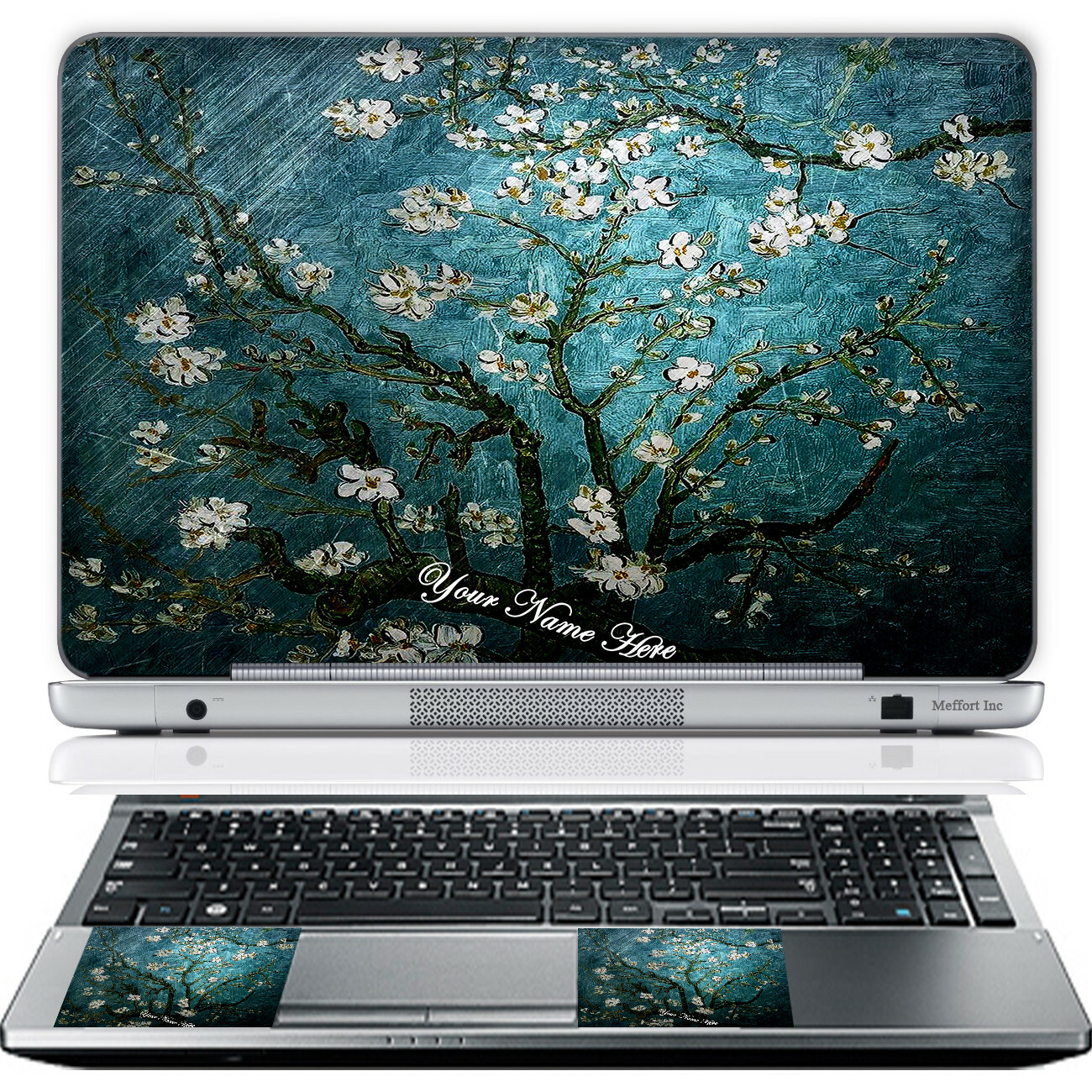 17 Inch Laptop Skin Sticker Cover Art Decal & Wrist Pad Customize Your text