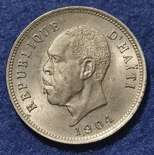 REPUBLIQUE D'HAITI - 1904, 5 Centimes, KM53, CHOICE BU. SPL/FDC Copper-nickel,