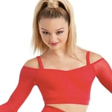 Balera Dance Adult M MT11002 Red Sequin Mesh Two Pieces Set of 4 Available