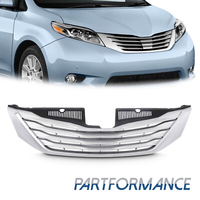 2011 2014 Toyota Sienna Chrome Front Bumper Upper Grille For Mini 