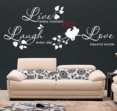 Live Laugh Love Wall Art Decal Decor Vinyl Quote Saying