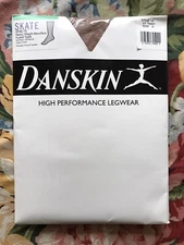 NEW Danskin SKATE FOOTED TIGHTS Heavy Weight Legwear Lt Toast Size A Vintage NOS
