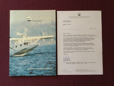 Seastar Dornier 1986 sales packet with letter from Camilo Dornier