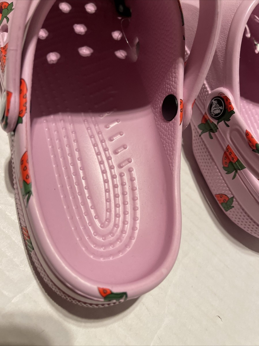 Crocs Men\'s Baya Seasonal Strawberry Printed Pink RARE Clogs Slip On Shoes Sz 12 Crocs BAYA SEASONAL PRINTED CLOG Ballerina Pink / Strawberry  main image 4