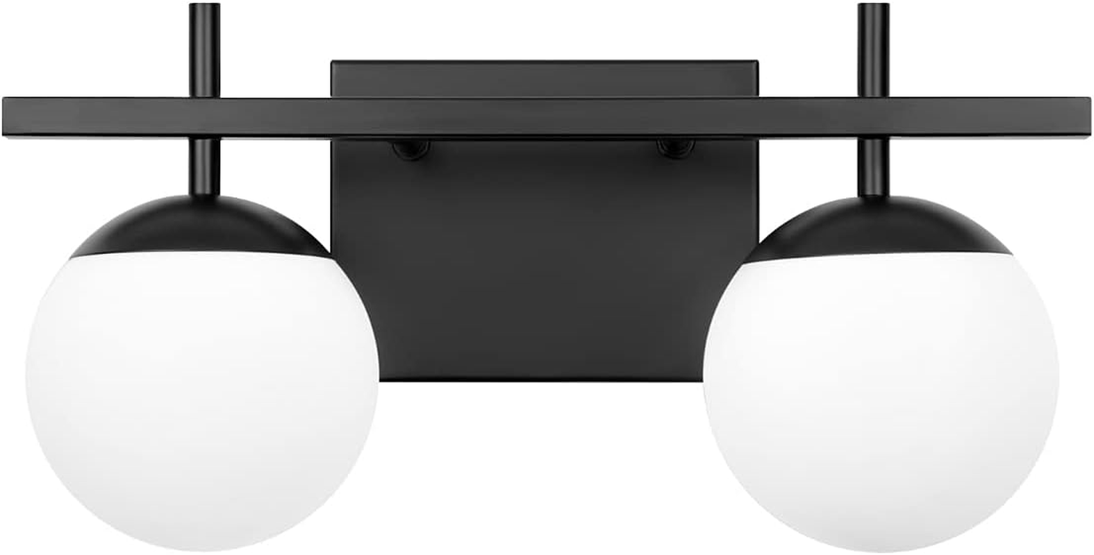 Black Bathroom Light Fixtures over Mirror, 2Lights Bathroom Vanity