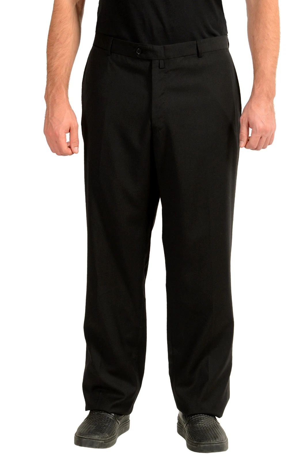 Scuderia Ferrari X Puma Pantaloni Uomo Anteriore Piatto Nero 100% Lana US XL IT 54