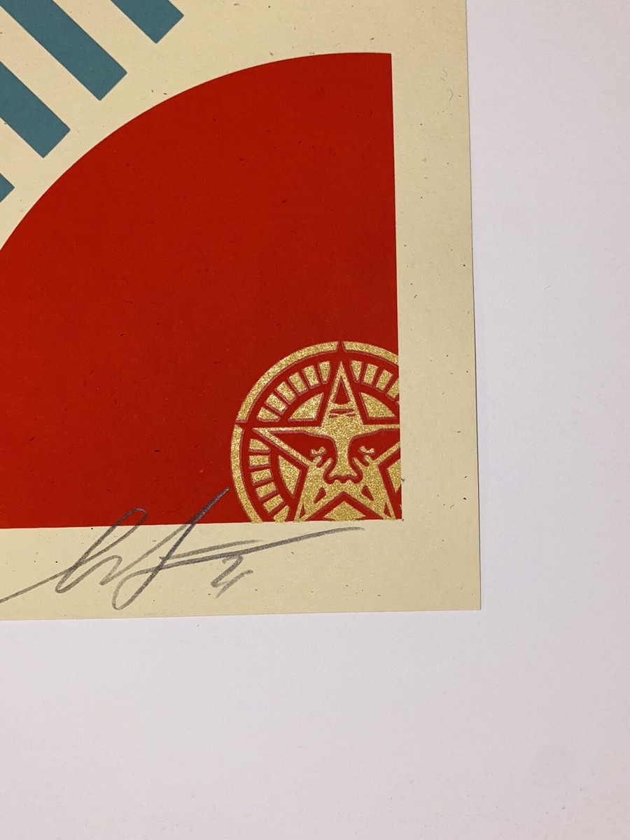 Obey Giant Rise Above Flower Print Shepard Fairey S/N Silkscreen