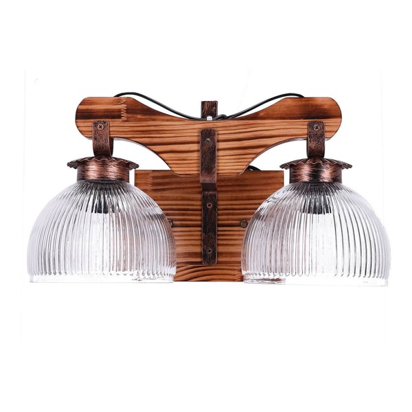 Vintage Wandleuchte Holz Retro E27 Galgen Wandlampe Essttisch Wohnzimmer Innen-image