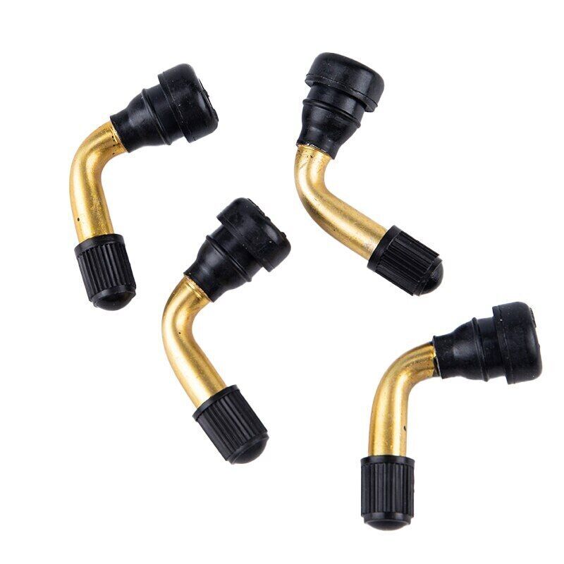 4x Bent Valve Stems Brass Metal Angle 90 Degree Tire Wheel Car