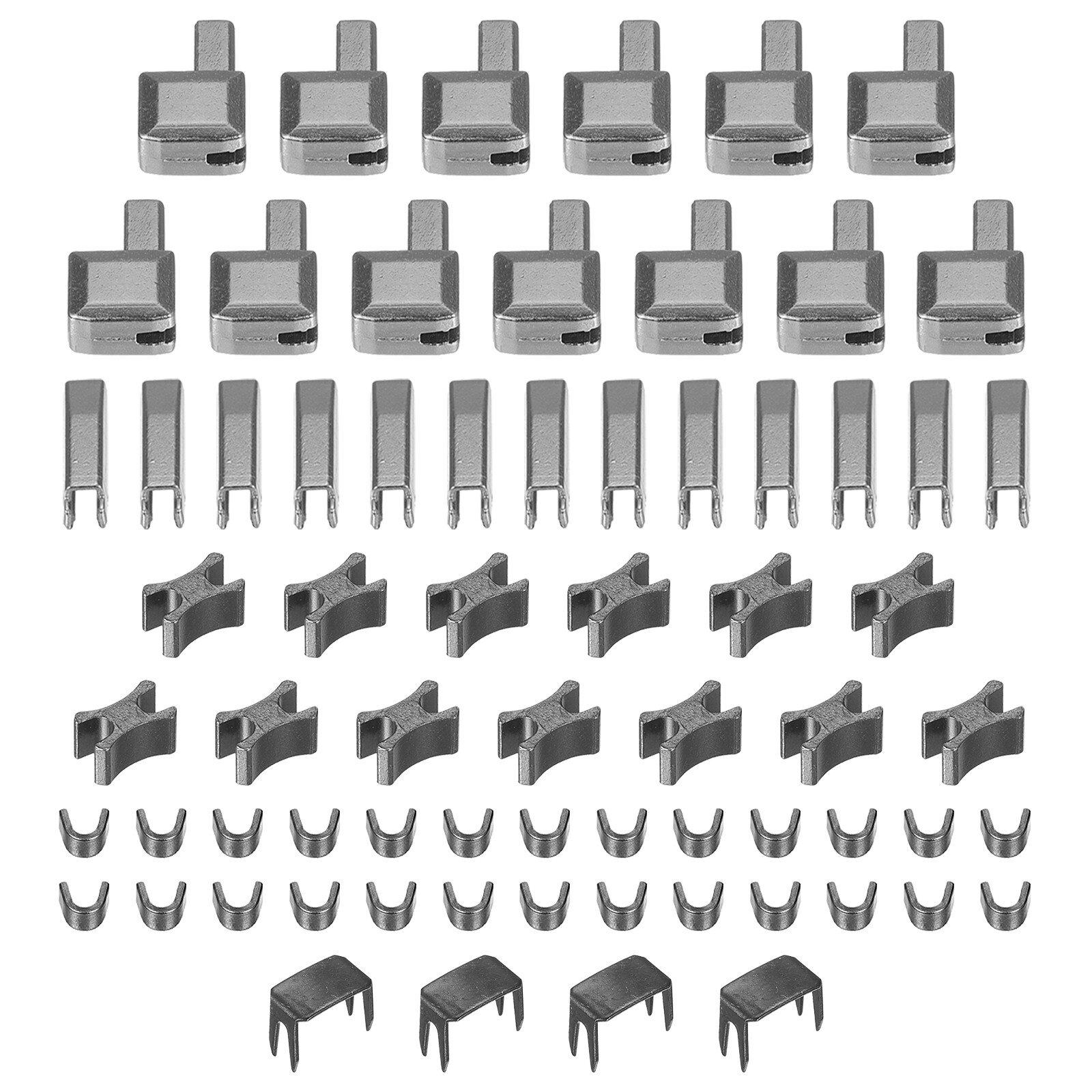 Zipper Repair Kits #3 Metal Latch Slider Retainers Stoppers (69Pcs Black)