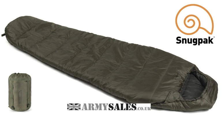 Snugpak SLEEPER LITE (BASECAMP) OLIVE 4 Season, Mummy Sleeping Bag with Hood