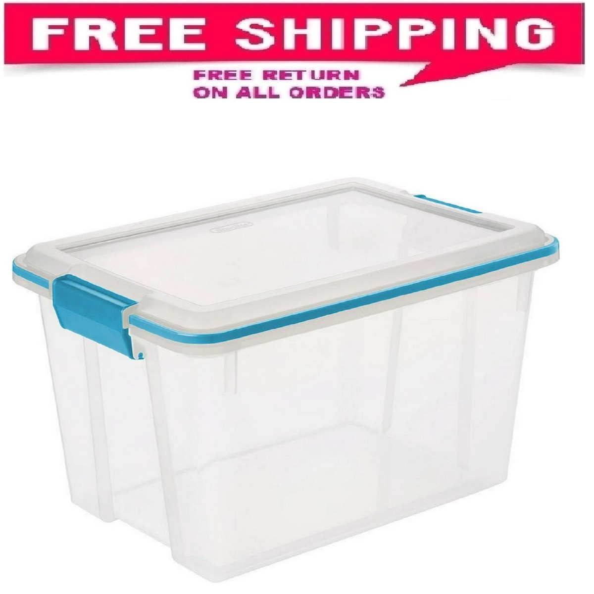 Sterilite Small Storage Bin, 20 Quart Clear Plastic Storage - Main Image