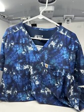 Carhartt Women Size 2XL Scrub Ice DyeBlue Modern Fit