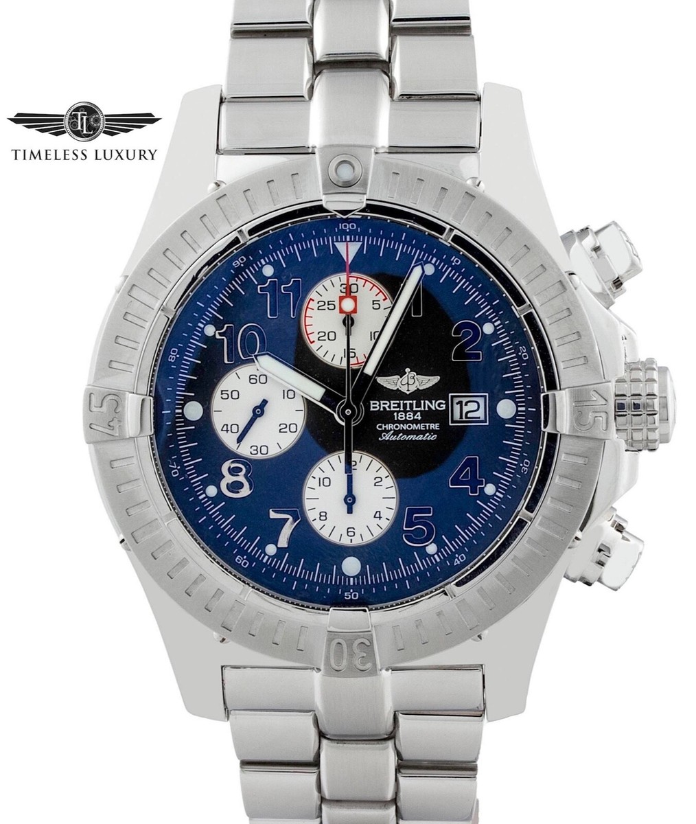 BREITLING A13370 スーパーアベンジャー クロノグラフ デイト Breitling Super Avenger A13370 Stainless Steel 48mm Black