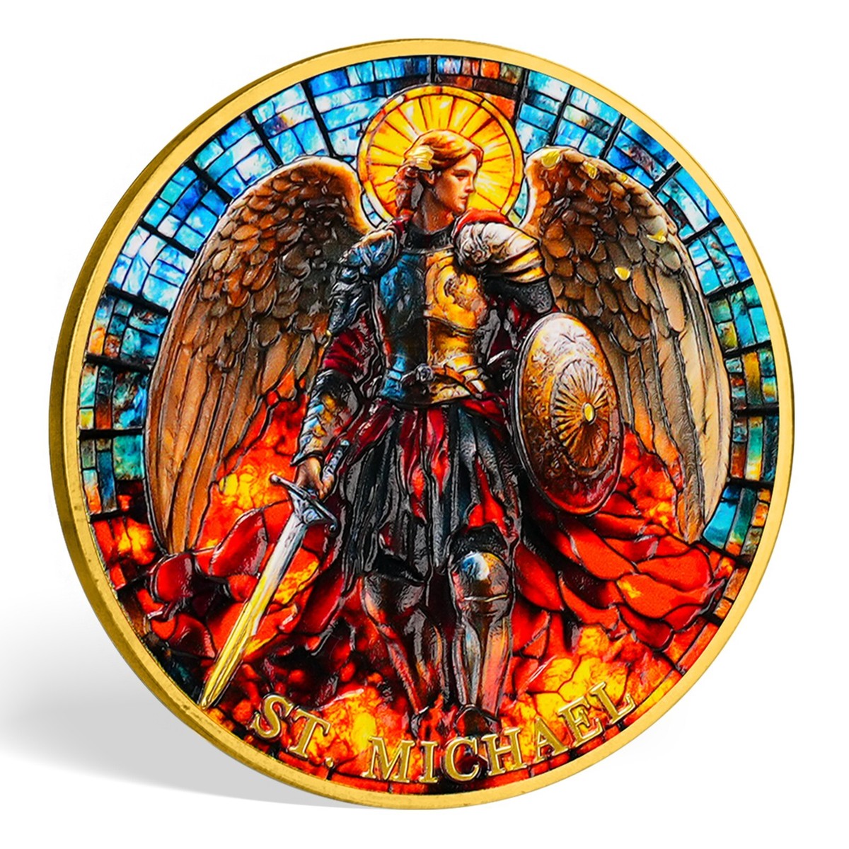 Saint Michael Archangel Challenge Coin - Psalms 91:10 Saint Michael Archangel Challenge Coin - Psalms 91:10