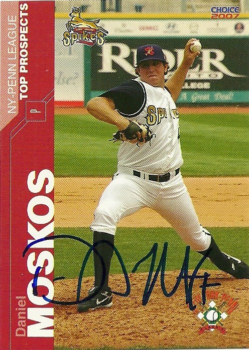 2007 State College Spikes DANIEL MOSKOS Signed Card autograph RC