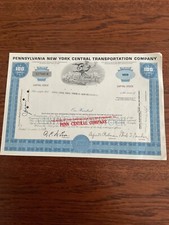 Pennsylvania New York Central Transportation Co 1968 100 Shares