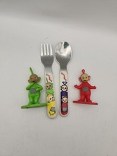 Vintage Teletubby Fork Spoon Stainless Flatware Teletubbies Cake Toppers Toy Lt