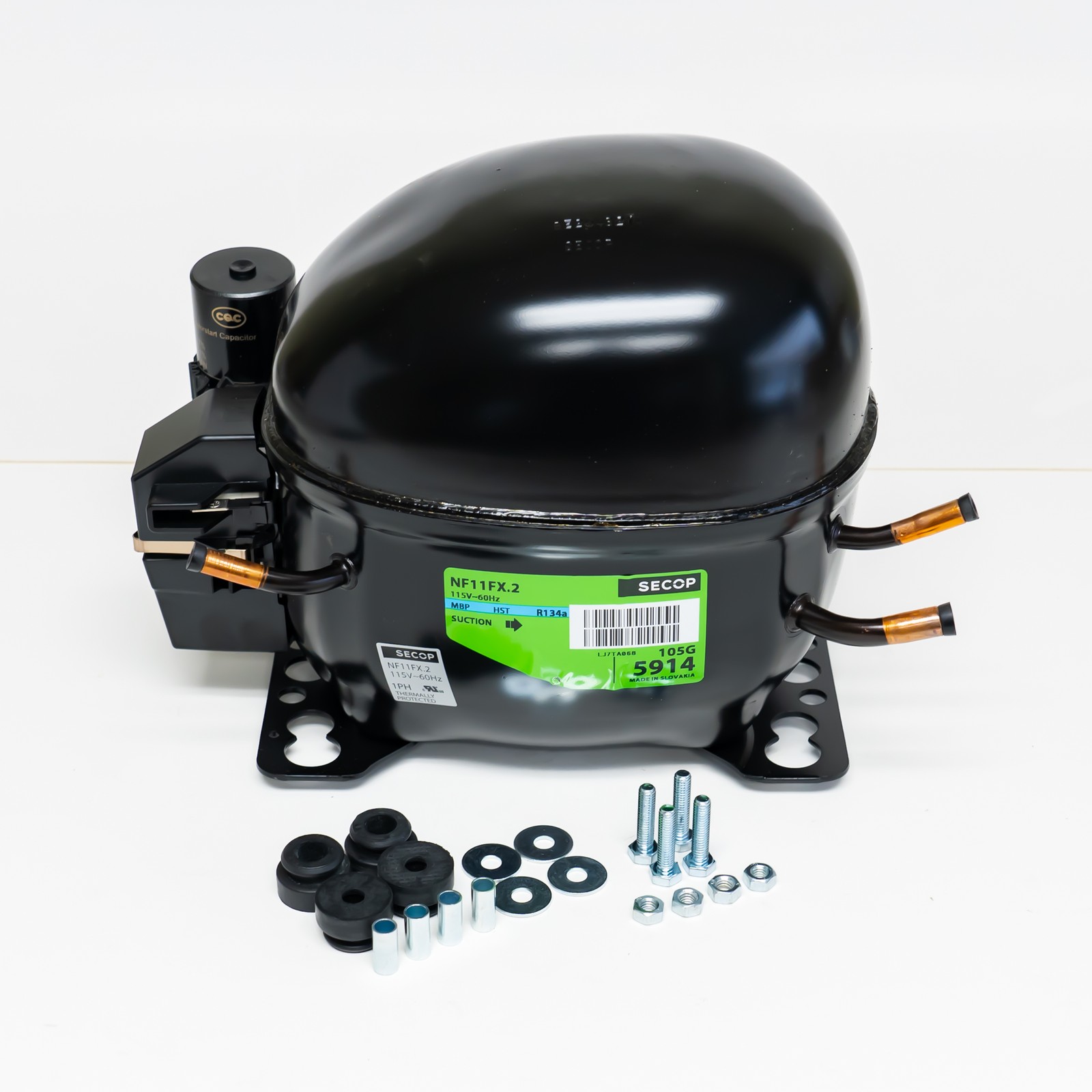 Secop NF11FX-2 R134a Hermetic Refrigeration Compressor 1250 BTU LBP 4840 BTU HBP
