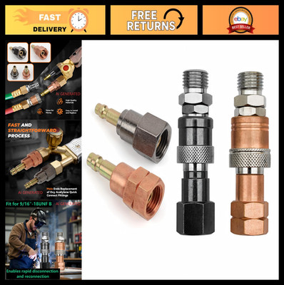 Oxy Acetylene Torch Quick Connect Fittings & Plug Kits | 9/16''-18 UNF-B | Easy H