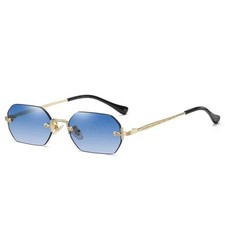 Vintage Rimless Polygon Sunglasses Women Men Luxury Brand Designer Popular