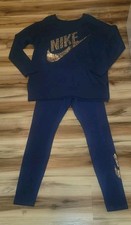 NWOT Nike 2 Piece Outfit With Tunic Sweatshirt Leggings Both With Silver Nike