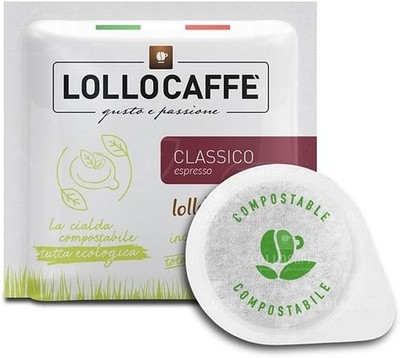 35x Lollo Caffè CLASSICO ESPRESSO Compostable Pods 44mm e.s.e Loose (BB 12/2026)