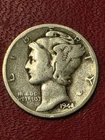 1944 S Mercury Dime " San Francisco " 10C  SILVER US Coin  [ SUNDAY SPECIAL  ! ]