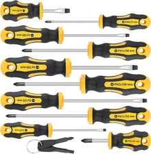 Amartisan 10-Piece Magnetic Screwdrivers Set, 5 Phillips and 5 Slotted Tips Prof