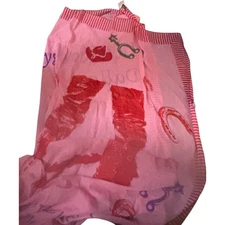 Raj 100% Cotton Scarf, Pink And Red with Cowboy Motif With Dallas Accents, NWT