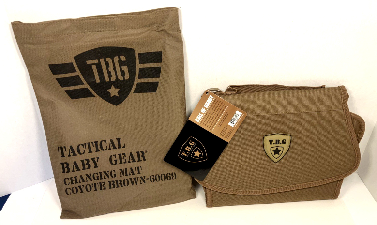 Tactical Baby Gear LOT Carrier, Mat, Bags + Mod Panels, Coyote Brown Camo-BNWT