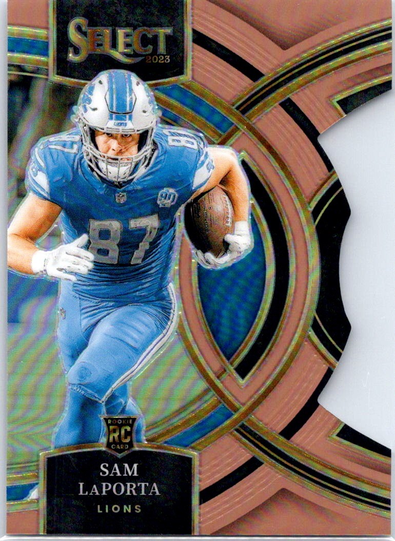 2023 Panini Select #106 Sam LaPorta Copper Prizms Die Cuts #/299