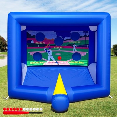 Wellcomer 10FT Inflatable Baseball Batting Game with Blower for Parties & Events