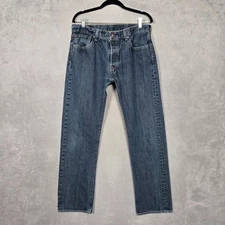 Levis 501 Jeans Mens 34x32 Blue Button Fly 100% cotton