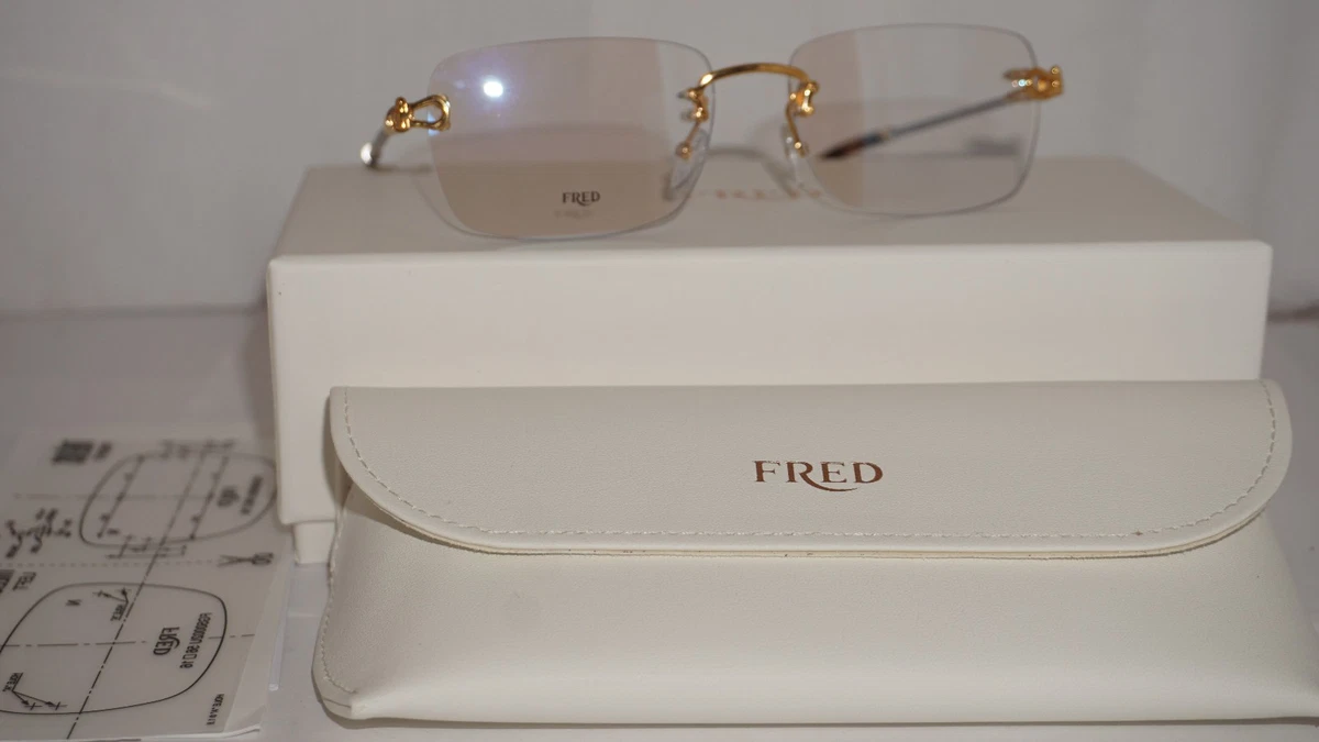 Vintage Fred ABERDEEN 006 Platinum-Gold Rimless Eyeglasses FRAMES Genuine 732518 Fred Eyeglass Frames for sale | eBay main image 4