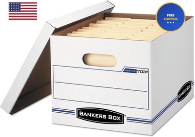 Bankers Box 00703 Stor/File Boxes, W/Lid, Ltr/Lgl, 12-Inch x15-Inch x10-Inch,