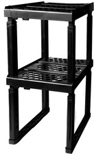 2 Pack Adjustable Locker Shelf Organizer Black Stackable School Gym Office 2 Pack Adjustable Locker Shelf Organizer Black Stackable School Gym Office