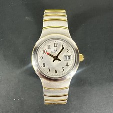 Vintage Womens Bulova 98U24 Two Tone Stretch Calendar Watch New Battery Quartz