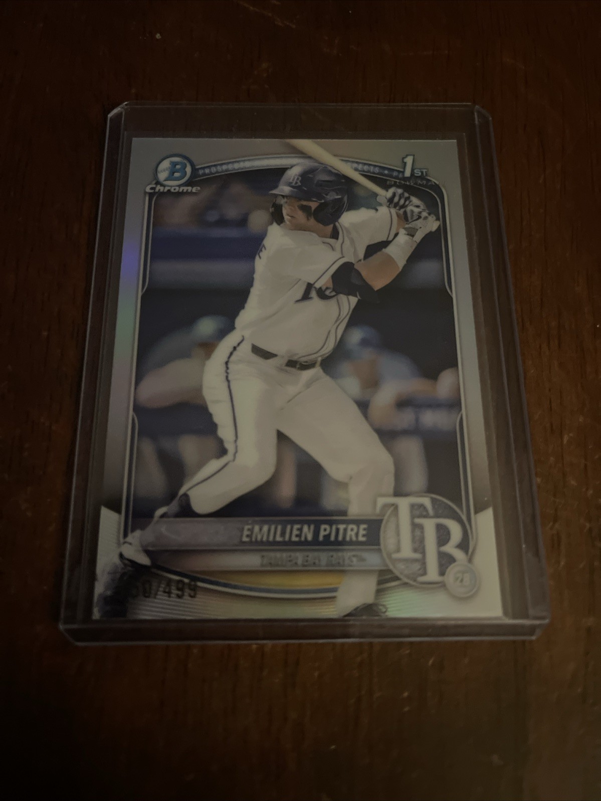 2025 Bowman Emilien Pitre Chrome Refractor 1st Prospect #/499 Rays