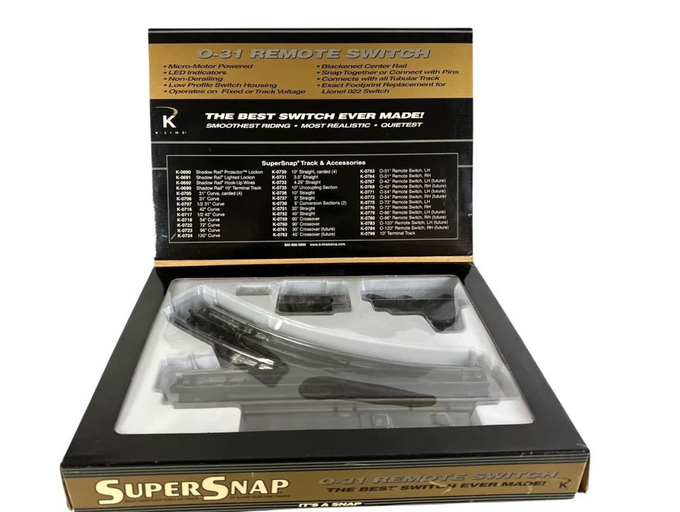 K-line Super Snap O-31 Right Hand Remote Switch Track K-0764 - Image 2 of 4